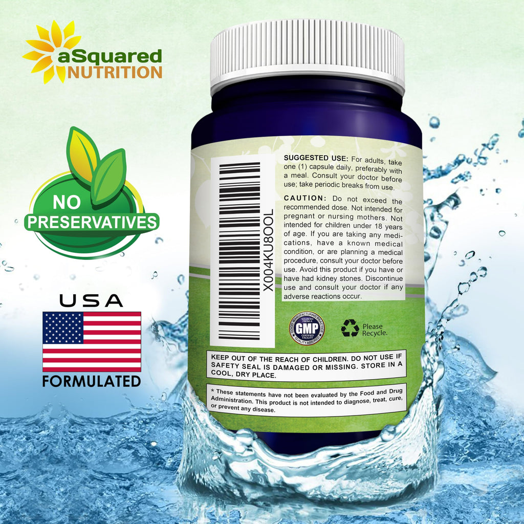 aSquared Nutrition Quercetin 500mg Supplement - 60 Capsules - Quercitin Dihydrate Powder Complex Pills to Support Immune Response & Cardiovascular Health - Pure & Max Strength