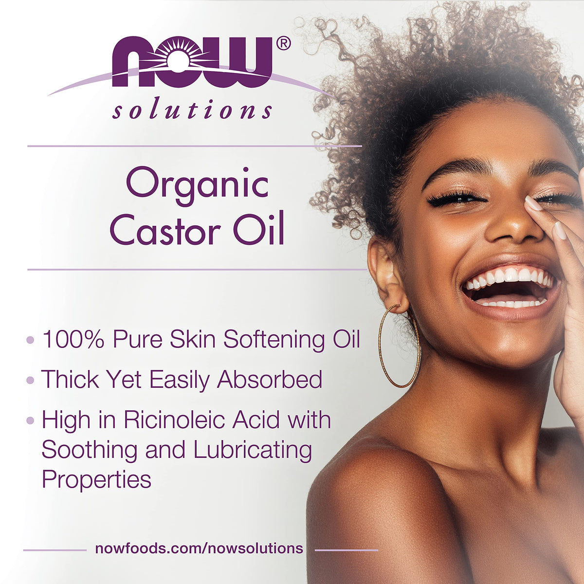 NOW Solutions, Organic Castor Oil, Multi-Purpose, 16 fl. oz