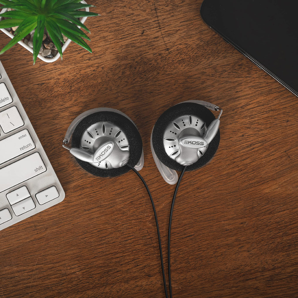 Koss KSC75 On-Ear Headphones, Silver, Retro 90s Style, Portable, Wired Plug