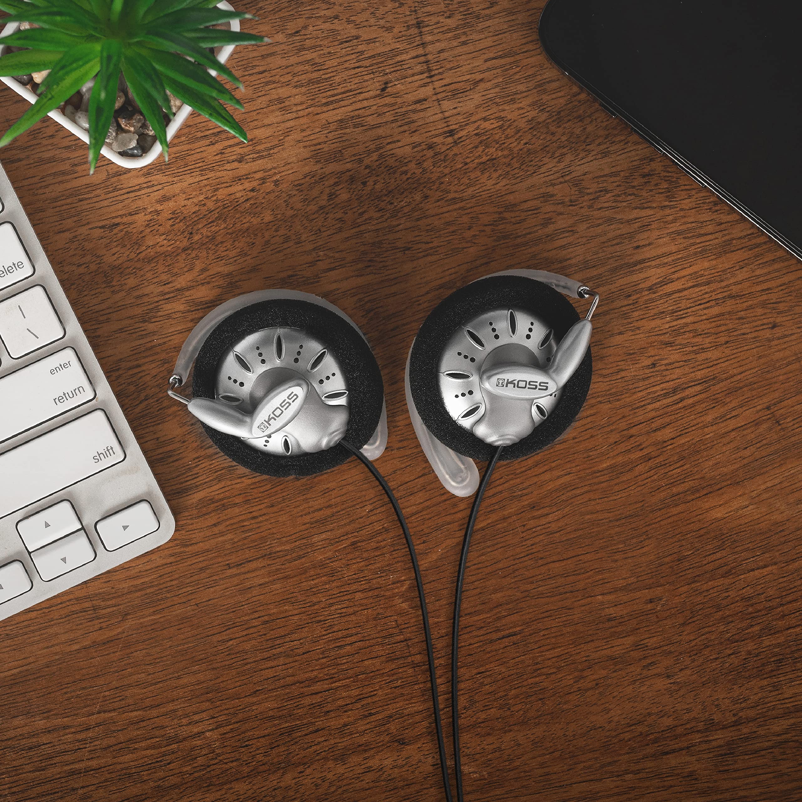 Koss KSC75 On-Ear Headphones, Silver, Retro 90s Style, Portable, Wired Plug